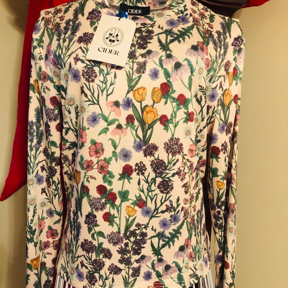 Just in NWT Cider Women’s Floral Mock neck Top